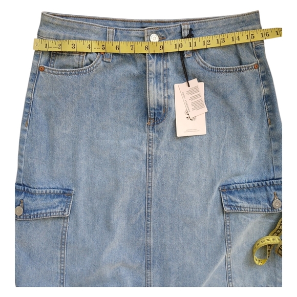 NWT - Sincerely Jules - Light Blue Denim-Cargo - Maxi -Skirt - Size 7 - Size 28 - Picture 9 of 10